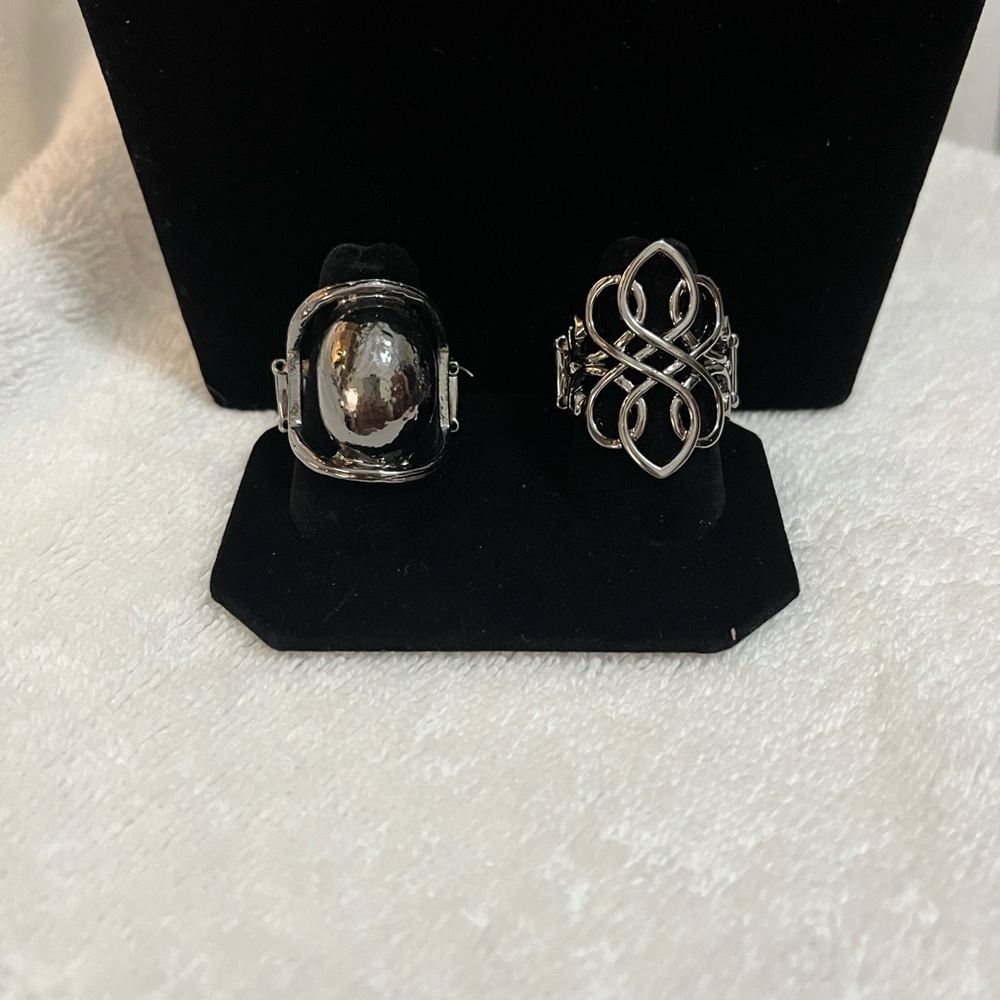 Elegant Fashion Hematite Colored Women's Stretch Ring Set